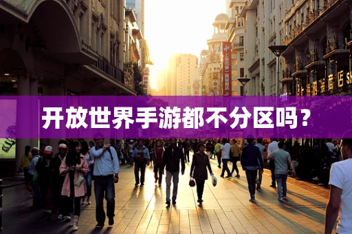 开放世界手游都不分区吗？