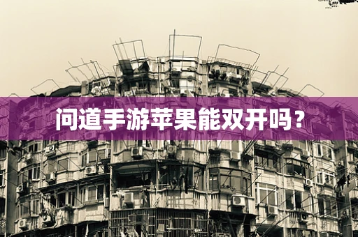 问道手游苹果能双开吗？