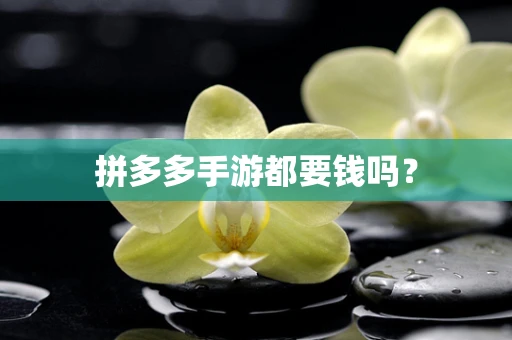 拼多多手游都要钱吗？
