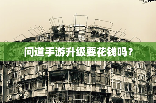问道手游升级要花钱吗？