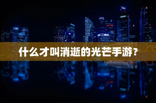 什么才叫消逝的光芒手游？