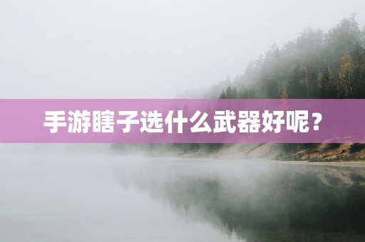 手游瞎子选什么武器好呢？