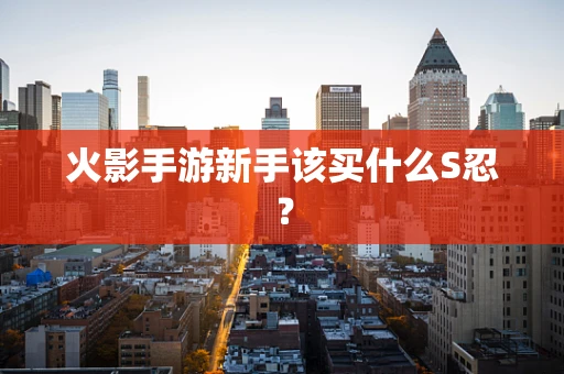 火影手游新手该买什么S忍？
